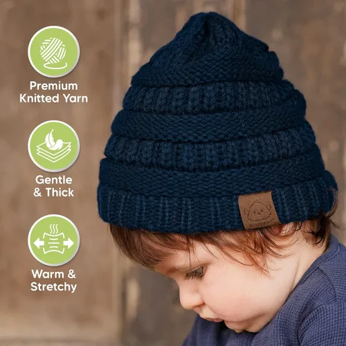 Miniatura 4 de Paquete de 3 gorros de bebé, sombreros de bebé de 0 a 6 meses, sombreros para recién nacidos, sombreros para bebé, sombreros para bebé, gorro
