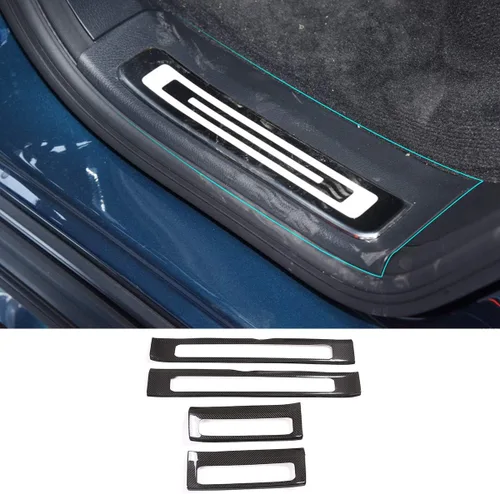 Cubierta protectora para el umbral de la puerta interior del automóvil de fibra de carbono 100% real para Mercedes Benz Clase G W463 2019-2020
