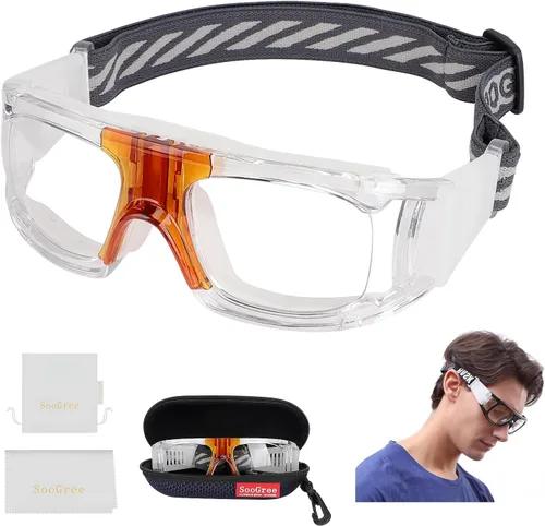 Miniatura 26 de SooGree Sports Glasses - Racquetball Goggles Basketball Football Eye Protective G8033 Marco Negro Almohadilla Gris