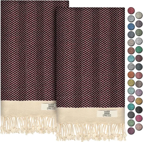 Miniatura 92 de EPHESUS TOWELS Toallas de Mano - Juego de 2 18" x 30" - Toalla de Mano Turca Decorativa para Baño, Cocina, Invitados, Cara, Cabello, Té, Paño