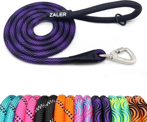 Miniatura 15 de ZALER Correa de cuerda para perro, 4/5/6/10/15/20/30/50 pies con mosquetón, correa resistente para mascotas para perros grandes y medianos