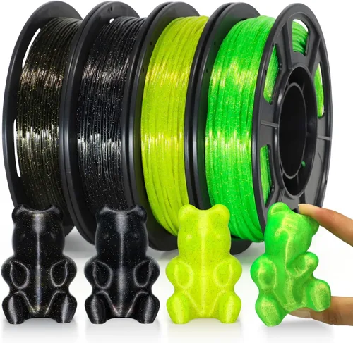 Miniatura 15 de Yousu Filamento de TPU 1.75mm, Filamento Flexible TPU95A, Filamento Suave para Impresora 3D, Filamento de Impresión 3D TPU Negro, Carrete de 1kg