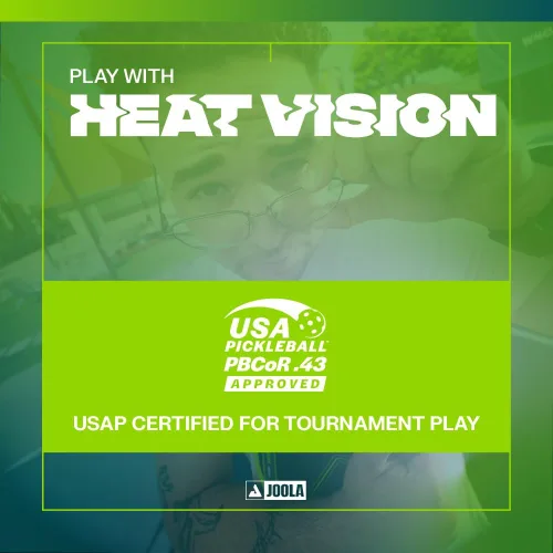 Miniatura 5 de JOOLA Perseus Heat Vision 16mm Pala de pickleball - Superficie de fibra de carbono texturizada para giro - Película SK para reducción de vibraciones