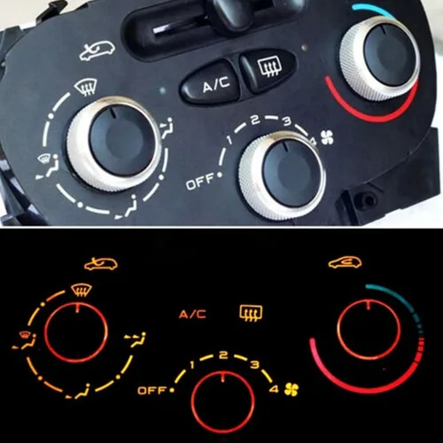 Miniatura 2 de Perilla de control de clima de CA, 3 piezas de aire acondicionado de automóvil, interruptor de control de ventilador de CA, botón de reemplazo