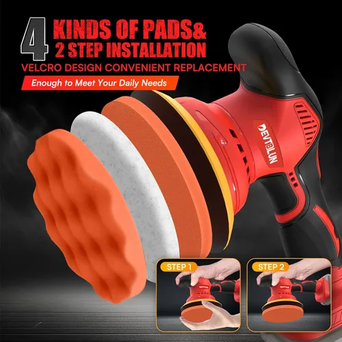 Miniatura 5 de Pulidora Inalámbrica de Coche para Batería Milwaukee M18 (SIN Batería), Kit de Pulidora de Tampón Sin Escobillas de 6 Pulgadas, Pulidora Orbital