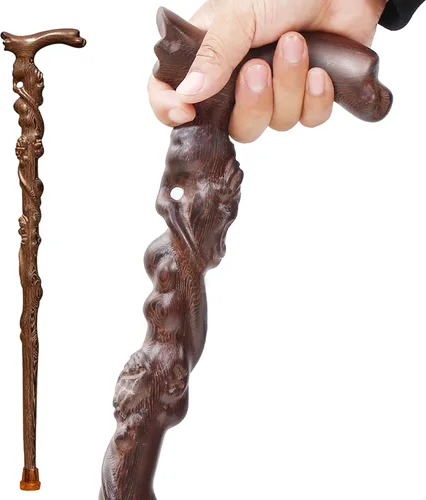 Miniatura 12 de Bastones de dragón para hombres, bastones de madera hechos a mano para hombres y mujeres, resistentes hasta 500 libras, exquisito palo ergonómico