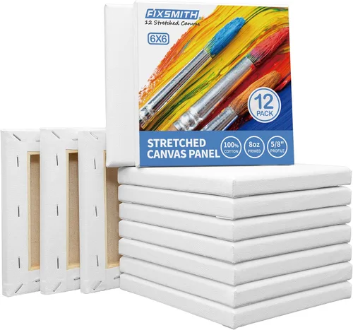 Miniatura 26 de FIXSMITH Lienzo blanco estirado de 12 x 16 pulgadas, paquete a granel de 8, imprimado, 100 % algodón, perfil de 5/8 pulgadas, paquete de gran valor