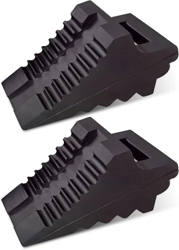 Miniatura 10 de ROBLOCK Cuñas de goma resistentes con perno de ojal para automóviles, caravanas, camiones, remolques y vehículos, paquete de 2 calzones de diseño 2