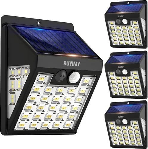 Miniatura 10 de Luces solares al aire libre, luz de pared con sensor de movimiento de 72 LED, IP65 impermeable y 3 modos de iluminación, luz de seguridad