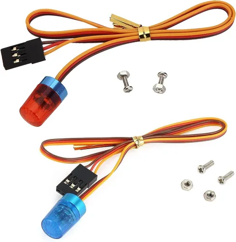 Miniatura 27 de 2 luces LED ultra brillantes de policía, lámpara estroboscópica de flash giratorio, 5 modos para 1/8 1/10 1/14 RC coche extinción de incendios