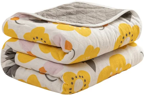 Miniatura 15 de SANACYNA - Manta de muselina de gasa de 6 capas 100% algodón, manta de girasol tamaño Queen 90 x 90 pulgadas, manta ligera suave y transpirable