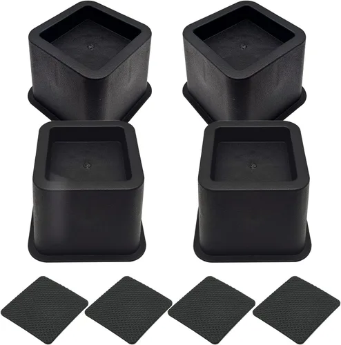 Paquete de 4 elevadores de muebles de cama, elevadores de cama resistentes de 3.1 pulgadas con almohadillas de espuma antideslizantes para cama,