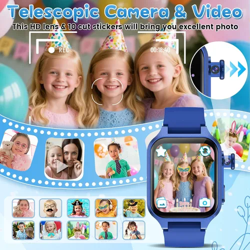 Miniatura 3 de Reloj inteligente de juego para niños con 32 juegos, cámara telescópica, podómetro, alarma, video, música, audiolibro, tarjeta de aprendizaje