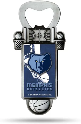 Miniatura 4 de Rico Industries Abrebotellas magnético de baloncesto de la NBA, acero inoxidable, imán fuerte para exhibir en el refrigerador