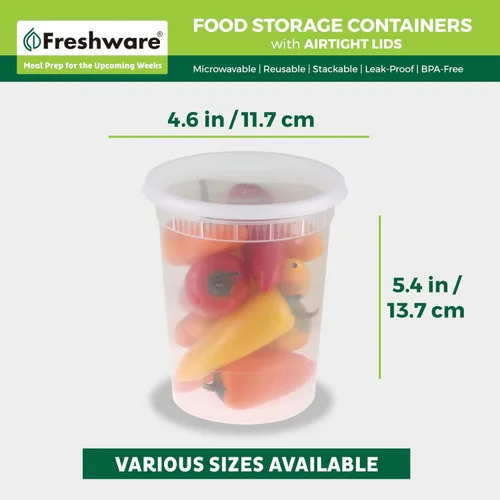 Miniatura 3 de Freshware Contenedores de almacenamiento de alimentos [240 unidades] Contenedores de plástico de 32 onzas con tapas, slime, sopa, recipientes
