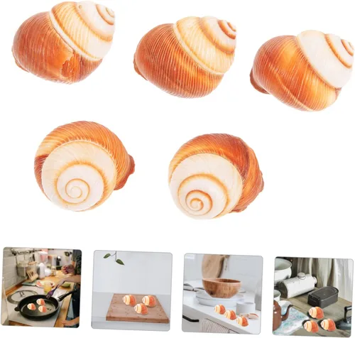 Miniatura 8 de Hemobllo 5 unidades de caracol natural Escargot para hornear diseño de aislamiento térmico para restaurantes, uso doméstico, seguro para horno