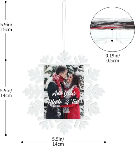 Miniatura 3 de Adornos de Navidad personalizados 2025 Adornos de foto personalizada con texto personalizado Adornos de plástico personalizados para árbol