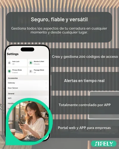 Miniatura 4 de Cerradura de puerta inteligente con teclado de entrada sin llave con asa y perilla, cerrojo digital para puertas delanteras, dormitorios, oficinas e