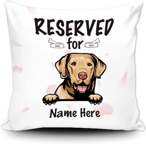 Miniatura 11 de Funda de almohada personalizada reservada para el perro, Cavalier King Charles Spaniel cachorro, funda de almohada de lona blanca para decoración