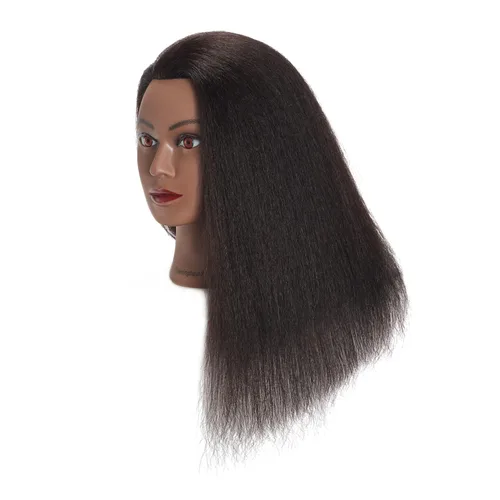 Miniatura 3 de Traininghead - Cabeza de maniquí de cabello 100% real, cabeza de entrenamiento, cabeza de muñeca de cosmetología, cabeza de maniquí de práctica