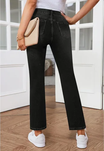 Miniatura 2 de GRAPENT Jeans rasgados de pierna recta para mujer