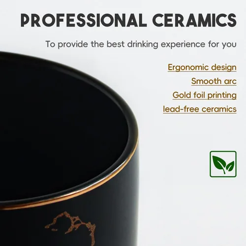 Miniatura 4 de harebe Taza de Café de Cerámica Extra Grande de Mármol Negro Dorado de 22 OZ, Tazas de Latte Altas Extragrandes, Taza Gigante Grande para Hombres
