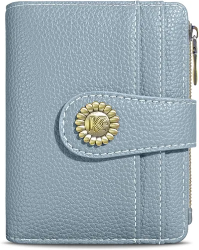 Miniatura 24 de Kelvoris Cartera pequeña Rfid para mujer, plegable, con cremallera, bolsillo para monedas, piel sintética, compacto, para tarjetas de crédito