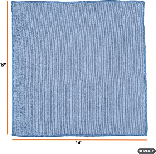 Miniatura 2 de Superio Paño de limpieza de microfibra azul para automóvil, casa, baño, paño milagroso de 16 x 16 pulgadas, sin rayas ni pelusas, sin detergente