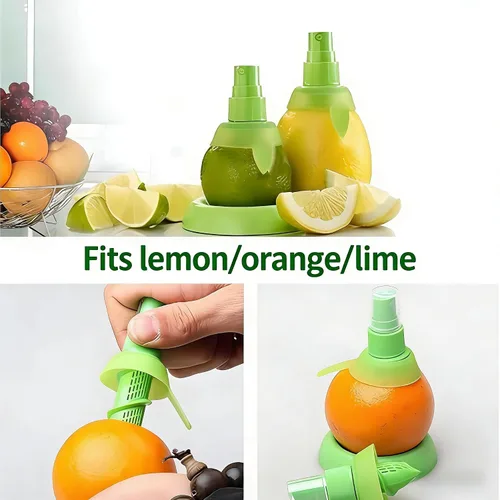Miniatura 4 de Paquete de 2 pulverizadores de jugo de limón, jugo de naranja manual en aerosol cítrico para sabor fresco, exprimidor de limón para ensalada