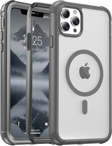 Miniatura 9 de jaroco - Funda magnética compatible con MagSafe para iPhone 11 de 6.1 pulgadas; protección de grado militar contra caídas, de doble capa