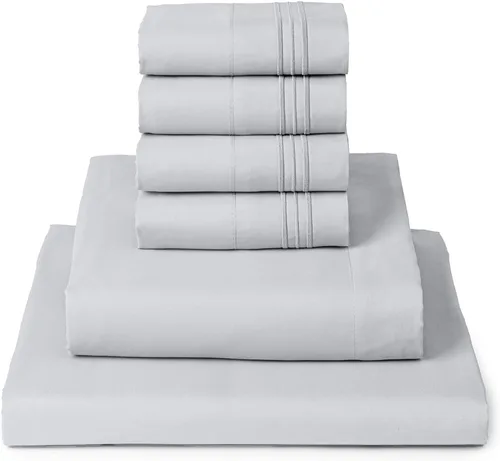 Miniatura 26 de Mellanni Juego de Sábanas Split King - Colección Icónica de 7 Piezas para Ropa de Cama, (Incluye 4 Fundas de Almohada), Bolsillo Profundo de 16 1394