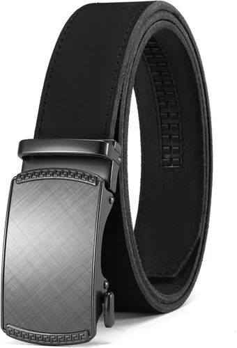 Miniatura 37 de CHAOREN Cinturón para hombre de cuero con trinquete - Ajuste personalizable, estilo sin esfuerzo (35 mm)