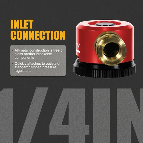 Miniatura 3 de Herramienta de purga de nitrógeno, regulador de flujo de nitrógeno de purga HVAC, rojo Amarillo