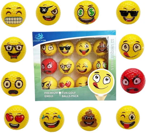 Miniatura 2 de Lightahead USGolfer - Juego de 12 pelotas de golf de práctica de putting divertidas con emoticonos únicos, seleccionados al azar de las imágenes