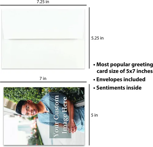 Miniatura 5 de Tarjeta de felicitación personalizada con foto personalizada, sube tu imagen, agrega tu texto, tarjeta de felicitación para todas las ocasiones