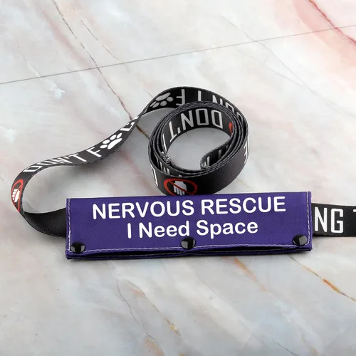 Miniatura 6 de Funda para correa para perro nervioso, espacio de rescate nervioso, parche para perro con distanciamiento social (espacio de rescate nervioso)
