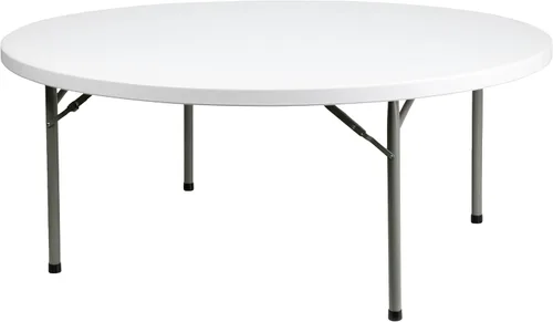 Miniatura 13 de Flash Furniture Mesa redonda de plástico plegable de 5 pies para todas las ocasiones para fiestas y ferias, mesa de banquete plegable para eventos
