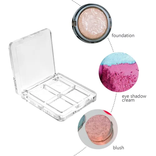 Miniatura 8 de Beaupretty Paleta de sombra de ojos vacía 4 rejillas sombra de ojos lápiz labial caja de almacenamiento caja de maquillaje transparente DIY