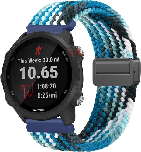 Miniatura 10 de Meliya Correa de reloj Garmin Forerunner 245/645/55/158 para mujeres y hombres, correa de repuesto de nailon suave de 0.787 pulgadas para Garmin