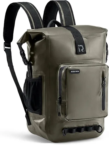 Miniatura 9 de RIDEIRON Mochila impermeable para motocicleta, bolsa seca con cierre superior enrollable para kayak, viajes, surf, canotaje, pesca, campamento Fibra