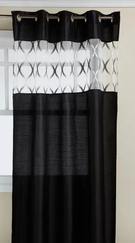 Editex Home Textiles Scala - Panel para ventana, 56 x 84 pulgadas, color negro