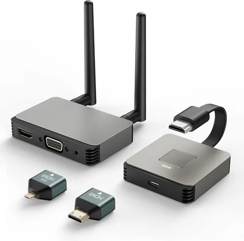 Transmisor y receptor HDMI inalámbrico 4K, adaptador HDMI inalámbrico Plug & Play 2.4/5GHz Transmisión de video/audio desde computadora portátil, PC