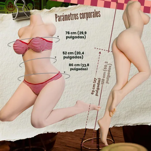 Miniatura 2 de Muñeca sexual realista de 52.3 libras con pierna, masturbador masculino con coño de pecho relleno de gel, muñecas sólidas de TPE para sexo, muñeca