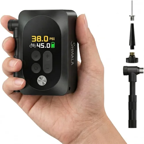 Compresor de aire portátil para inflador de neumáticos, compresor de aire inalámbrico con indicador digital, luz LED, banco de energía y bomba de