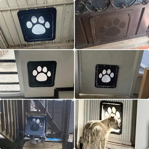 Miniatura 7 de Puerta de perro grande para puerta mosquitera, fácil de instalar Puerta mosquitera para mascotas con cerradura para puerta corredera, puerta