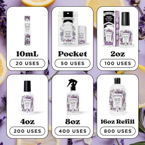 Miniatura 11 de Poo-Pourri Before-You-Go - Recarga de aerosol para inodoro, lavanda y vainilla, 16 onzas líquidas, hasta 800 usos, desodorante para baño con aceites
