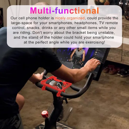 Miniatura 7 de Soporte de teléfono deportivo mejorado para bicicleta Pelotón/Peloton Bike+, soporte de teléfono de plástico seguro y duradero para bicicletas