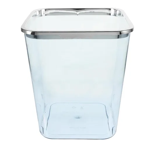 STOBOK Cubo de basura cuadrado transparente grande para basura, contenedor decorativo de 1.5 litros para el hogar, oficina, baño, dormitorio, cocina