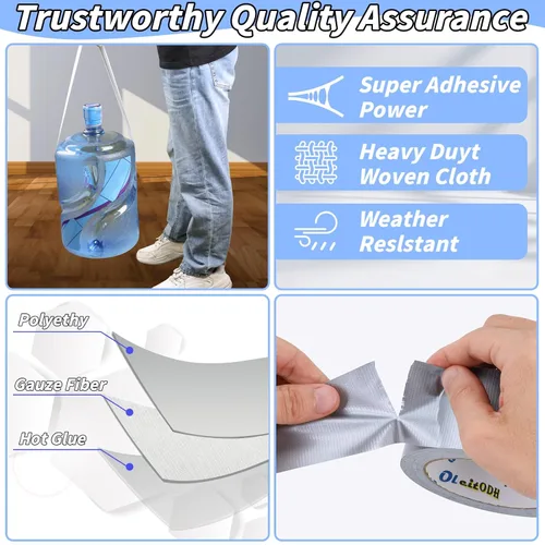 Miniatura 3 de Paquete de 22 cintas adhesivas plateadas a granel, 2 pulgadas x 660 yardas, impermeable de servicio pesado, fuerte sin residuos, cinta adhesiva