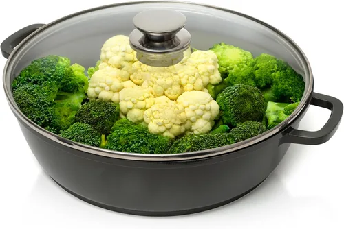 Miniatura 9 de Moss & Stone Olla Asadora Ovalada de 6 Cuartos con Tapa, 12"x8.3" Asador de Pollo de Aluminio Fundido a Presión, Compatible con Inducción, Gas